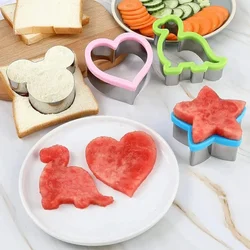 Hot Animal Dinosaur Star Heart Shape Stainless Steel Bread Mould Metal Cookie Cutters Mold Baking Sandwich Cutter Set for Kids