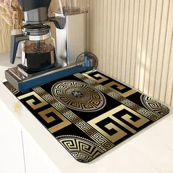 Super Absorbent Anti-slip Coffee Dish Kitchen Absorbent Draining Mat Drying Mat Quick Dry Bathroom Drain Pad Dinnerware Placemat