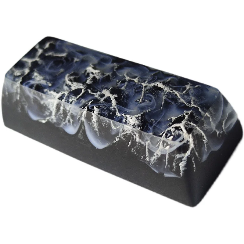 2.25u Left Shift Enter Manual Artisan Resin Keycaps Snow Mountain Valley For Mechanical Backlit Keyboard GK64 Custom Switch Key