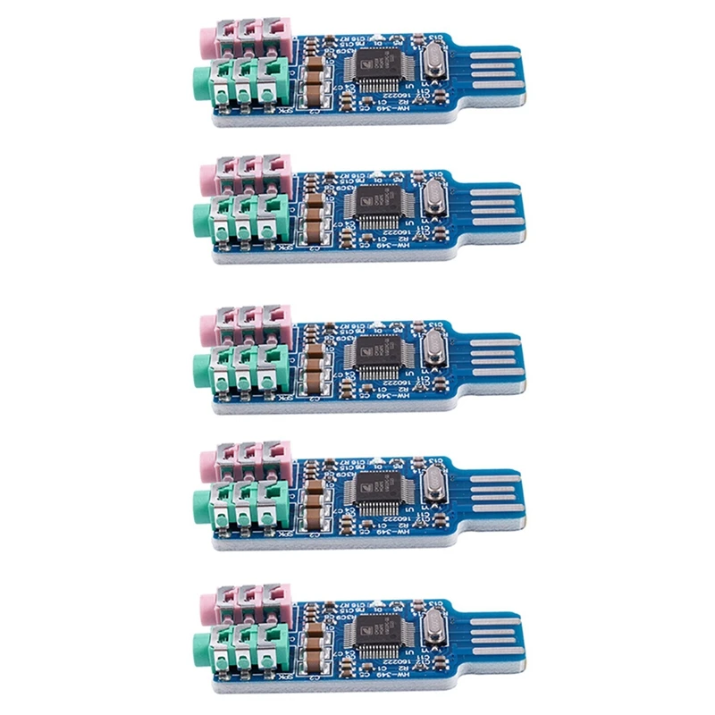 

5X Free Driver USB Sound Card CM108 USB Sound Card Chip Blue