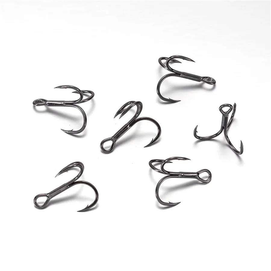 Anzuelos triples de acero al carbono para pesca en vinilo triple fuertes y afilados - imagen 4
