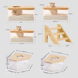 Hamster Bathroom Shower Room Bath Sandbox Fully Transparent Large Toilet Dual-use Urinal Basin Golden Bear Supplies Guinea Pig