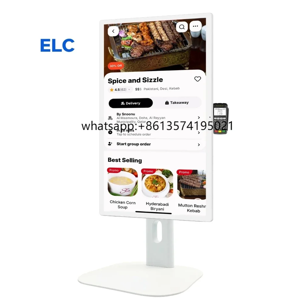 

TRestaurant Pos System Desktop Kiosk Tablet 32 Inch Touch Screen Android 13 Menu Restaurant Ordering System Tablet Kiosk