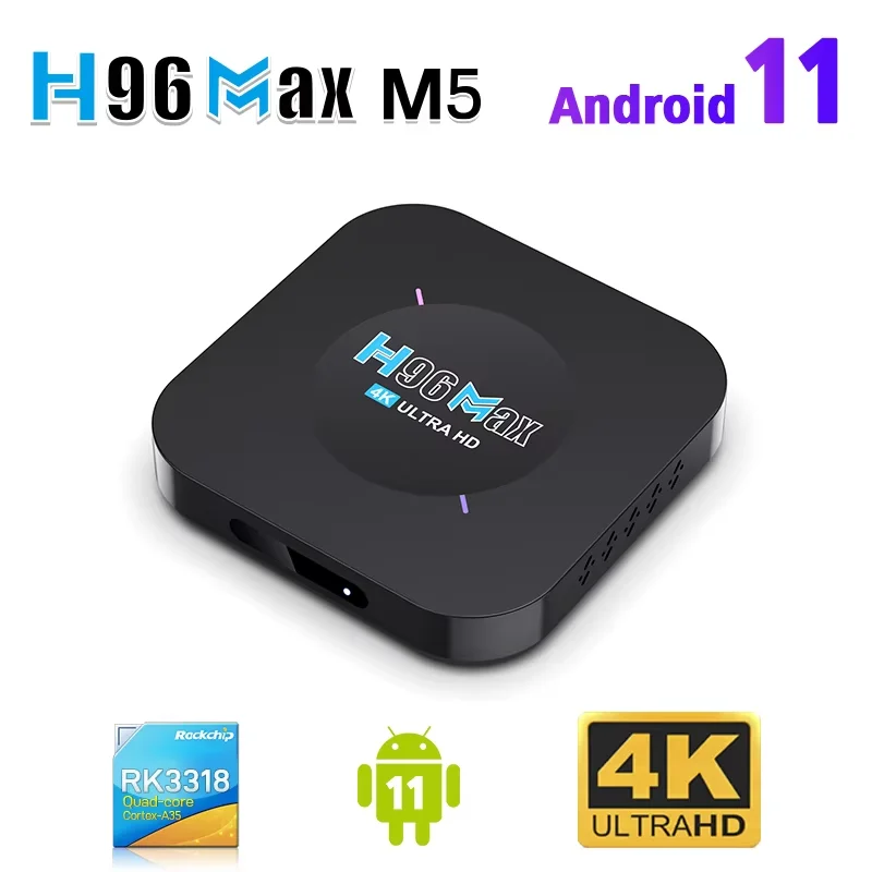 Support 4K ULTRA HD h96 Max Android 11 tv box 2gb RAM Rockchip RK3318 HDR 4k smart android box