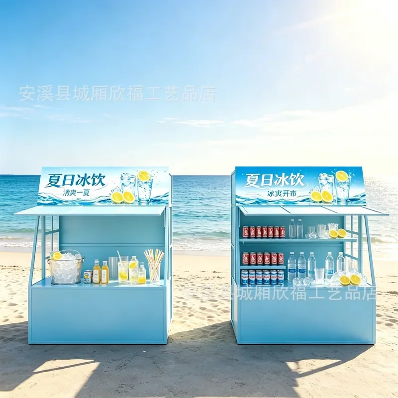 For Wrought Iron Scaffolding Mobile Display Stand Market Stall Outdoor Commercial Street Night Market Snack Booth Promotional