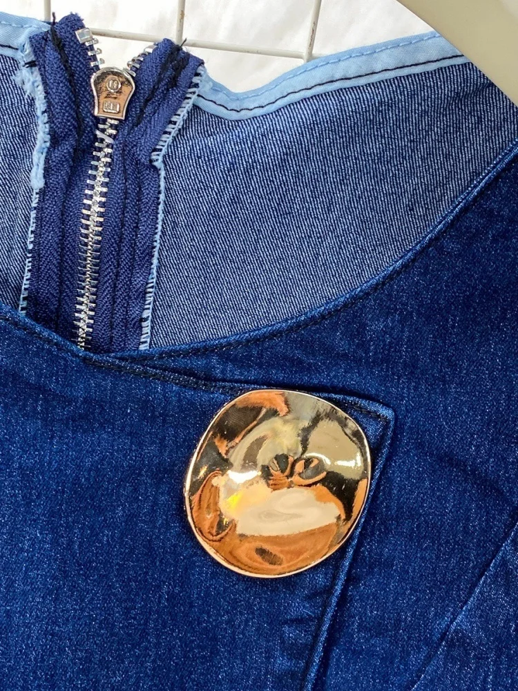 ชุดเซ็ตยีนส์สองชิ้น Wmstar สำหรับผู้หญิง ขายส่ง เสื้อกั๊กครอปท็อปแขนกุดและกางเกงขายาวทรงกว้าง แฟชั่นสตรีทแวร์