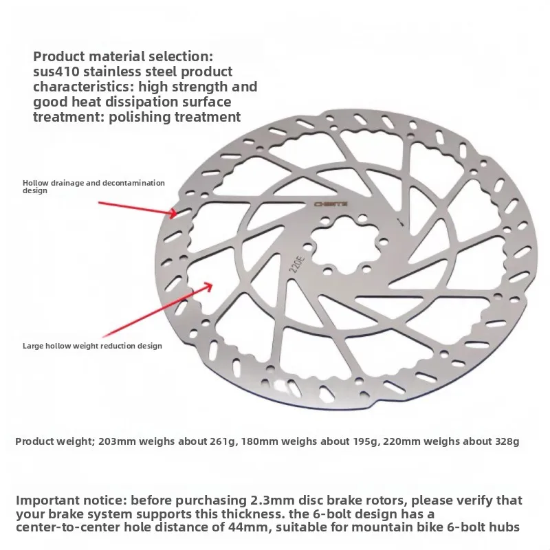 

CHIBITEDisc2.3MMThick Soft Tail Downhill Mountain Bike Super Hard Brake Disc Compatible with German Magura TRP
