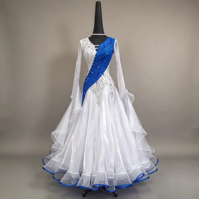 Women Standard Ballroom Skirt White Waltz Ballroom Dancing Dress Advanced Customization Ballroom Competition Dance Dresses