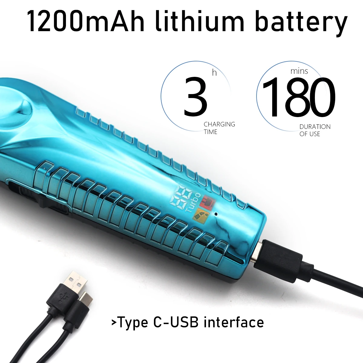 آلة التشطيب الرجالية Zero-Gap DLC T-Blade رأس الزيت شاشة LED منخفضة الضوضاء اللاسلكية مقص الشعر المهنية المتقلب