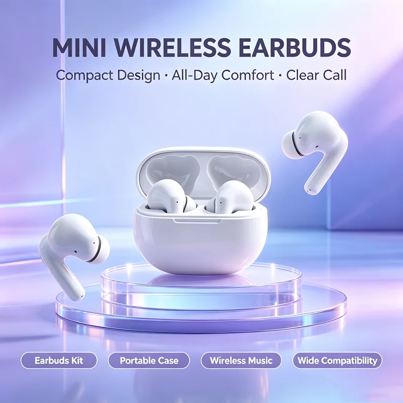 New Bluetooth Earphones TWS Touch Control HiFi Wireless Headphone Mic Noise Reduction Earbuds Waterproof Game Motion