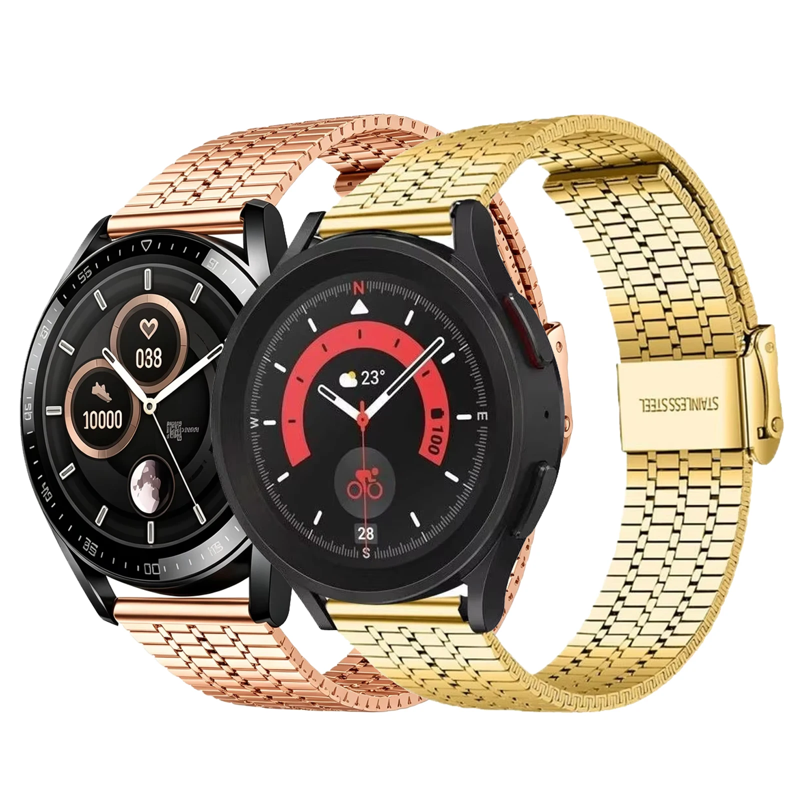 Металлический браслет 20 мм 22 мм для Samsung Galaxy Watch 7 6 5 4 46 мм 47 мм 43 мм 44 мм, металлический ремешок-цепочка для HUAWEI Watch GT 42 мм 46 мм