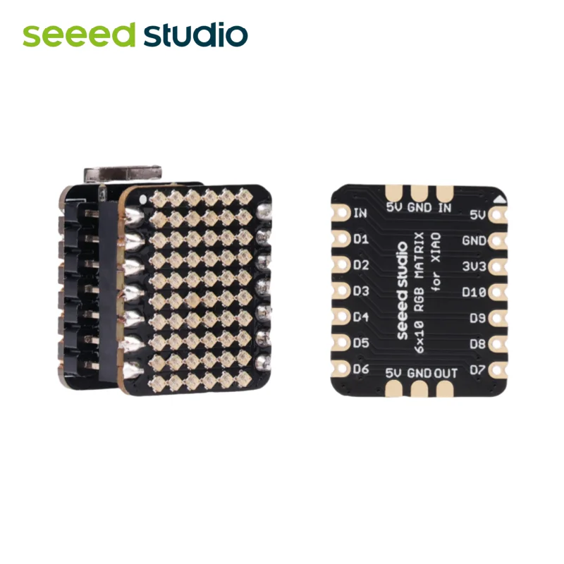 Seeed Studio 6x10 RGB MATRIX for XIAO - total 60 LEDs onboard, 1m*1m WS2812B LED, 21 x 17.5mm thumb-sized, wearable