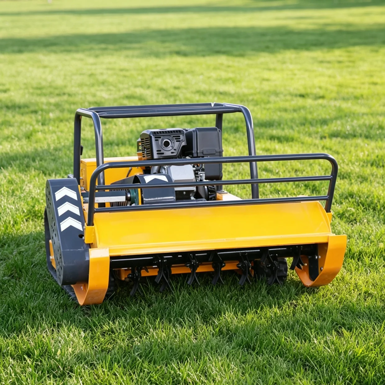

Customized Petrol Lawn Mower with Remote Control Low Fuel Consumption Heavy Duty Grass Cutter for Long Working Time Flail Mower