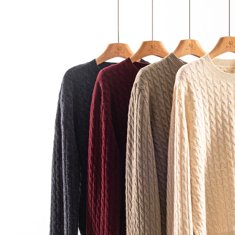 Birdtree,100% Pure Wool Sweater,Women Knitted Warmth O-neck Tops, Full Sleeve Basics Shirt, 2025 Fall Winter Pullover T5D417JF