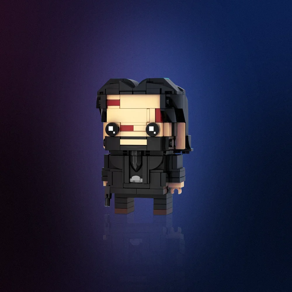 Gobicks MOC John Wick Brickheadzs Bricks Model Building Blocks Class Movies Boys Figures Astarions Brickheadz Toys kids Gift