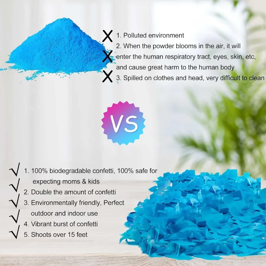 مجموعة مدفع النثار الممتازة للكشف عن الجنس مكونة من 4 قطع مختلطة 2 أزرق 2 وردي للجنس تكشف عن النثار مدفع بوبر للديكور الكشف عن الجنس