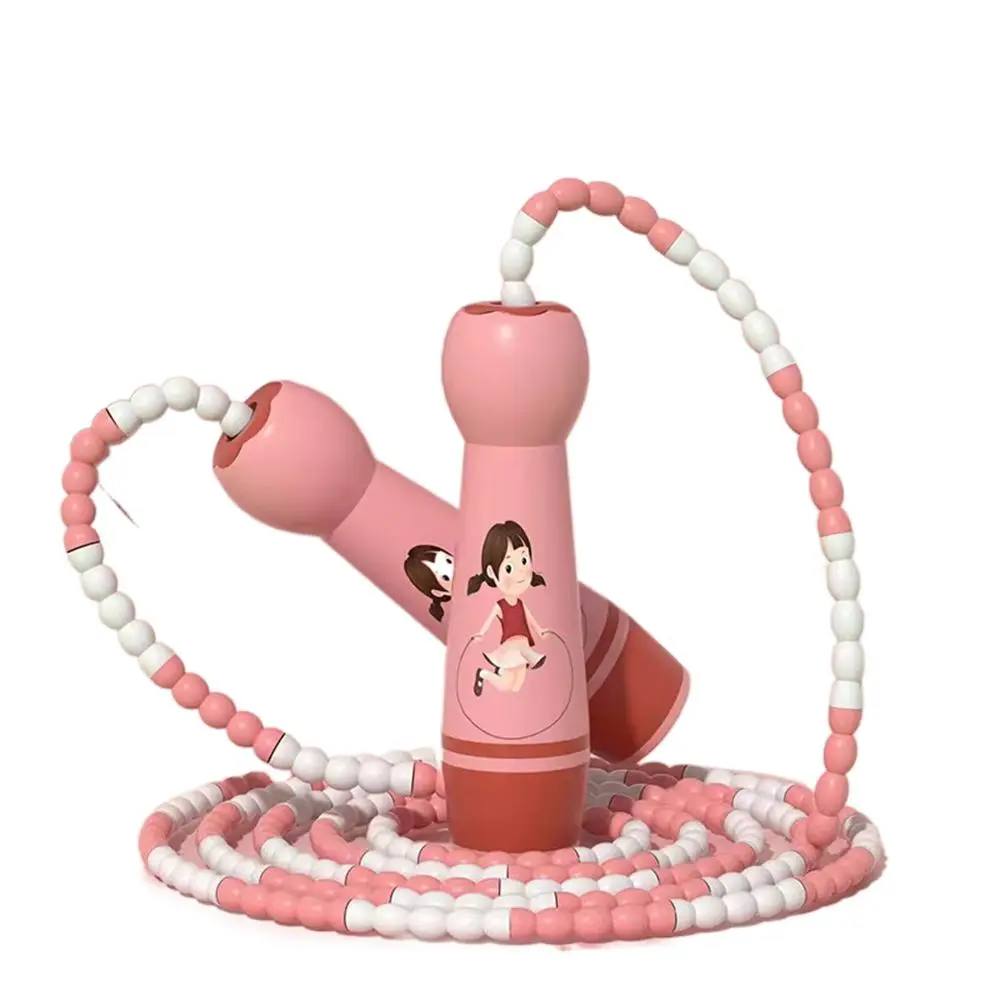 Lovely Adjustable Child Jumping Rope Fillet Design Cotton Rope Skipping Ropes Colourful Lovely Jump Rope Exercise