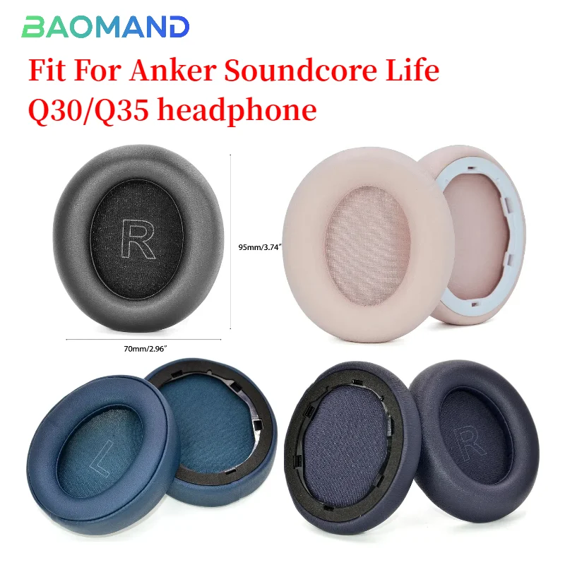 

Replacement Ear Pads for Anker Soundcore Life Q30/Q35 Headphones Memory Foam Ear Cushions High Quality