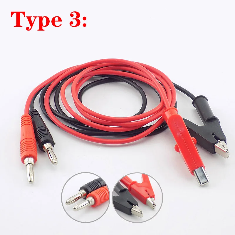 Electrical DIY Alligator Clips Test Leads High Voltage Alligator Double-ended Crocodile Clips Test Jumper Wire 1 Pair A5