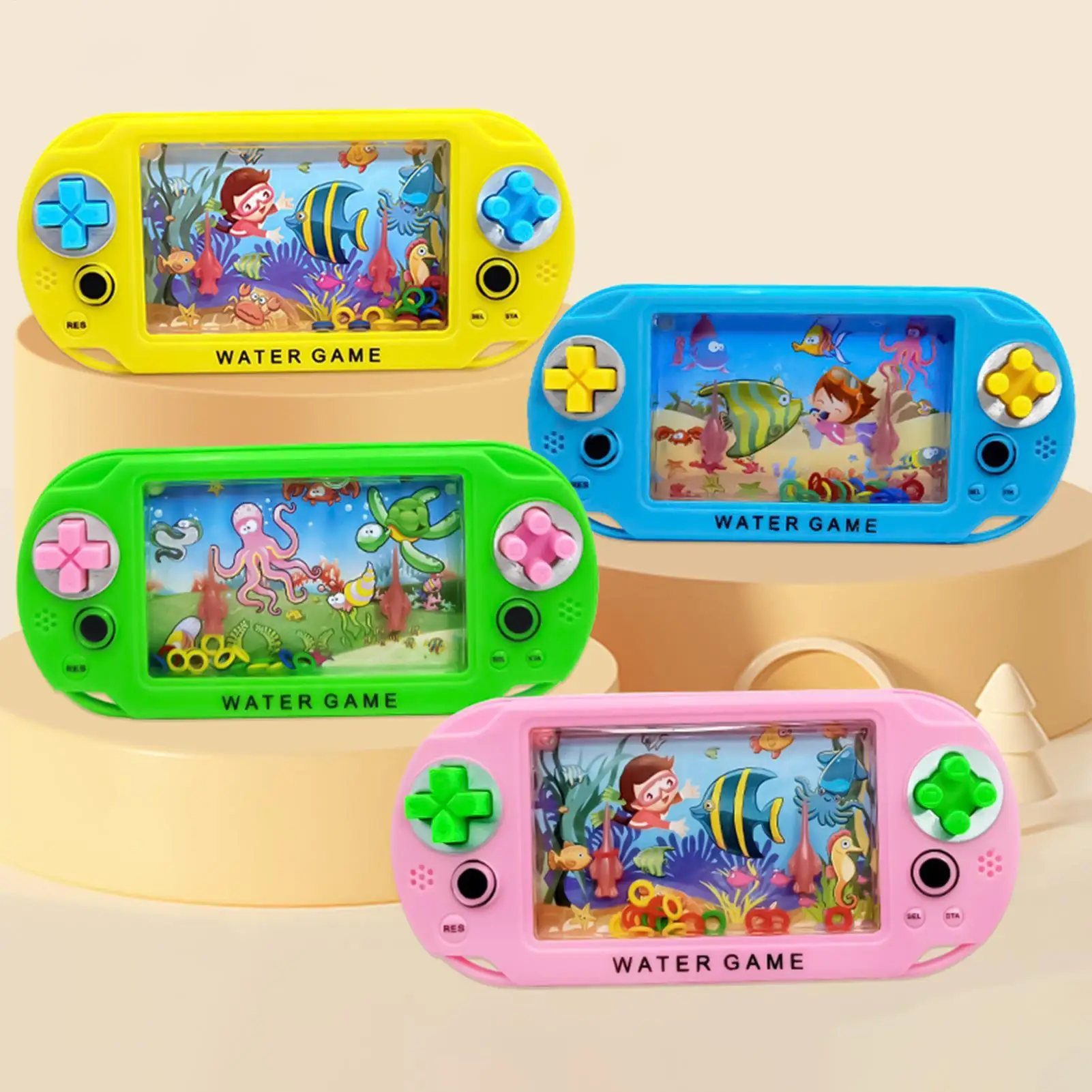 Stressabbau-Spielzeug Wasserring-Spiel Nostalgisches Wurfringspiel Handliches Wasserspielzeug Geburtstagsgeschenk für Kinder Zufälliger Ozean-Stil – Detail 9