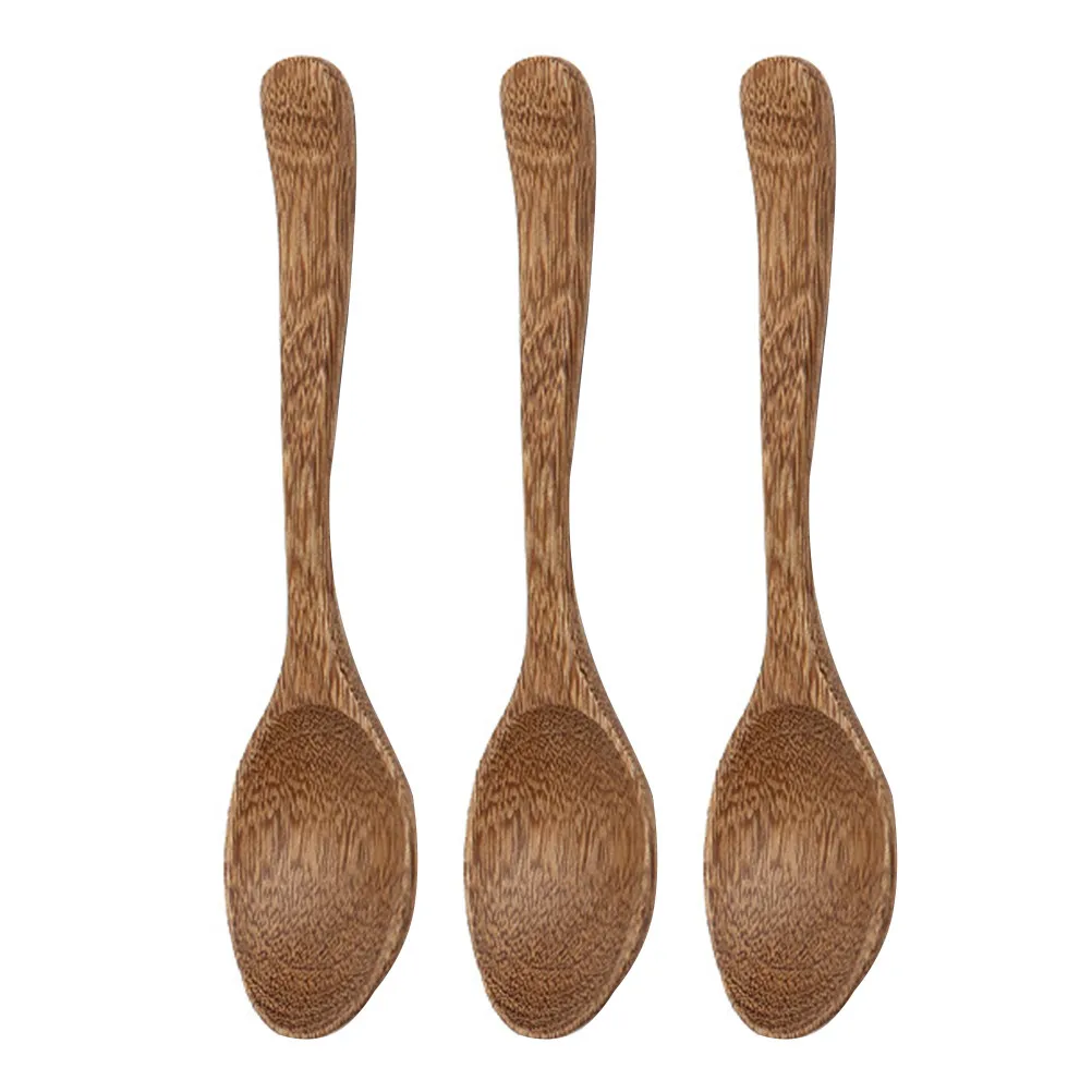 3pcs Long Handle Wooden Spoon Set, Eco-Friendly Japanese Style Kitchen Utensils for Mixing, Smooth Wood Grain