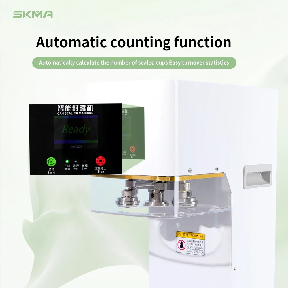 Best Milk Tea Equipment Automatic Can Sealing Machine High Speed Solid Sealing Steel Ring Coffee Juice Can Sealing Machine