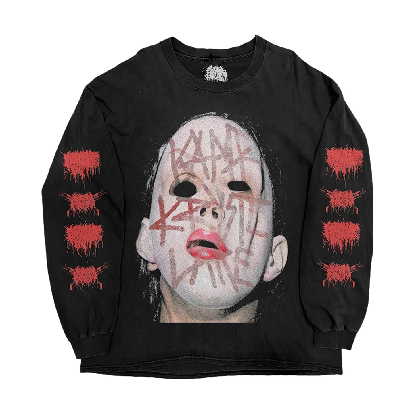 Horror Pattern Graphic T Shirts Thermal Long Sleeve Street Men Harajuku Y2k Daily Casual T Shirts Cotton Warm Tops