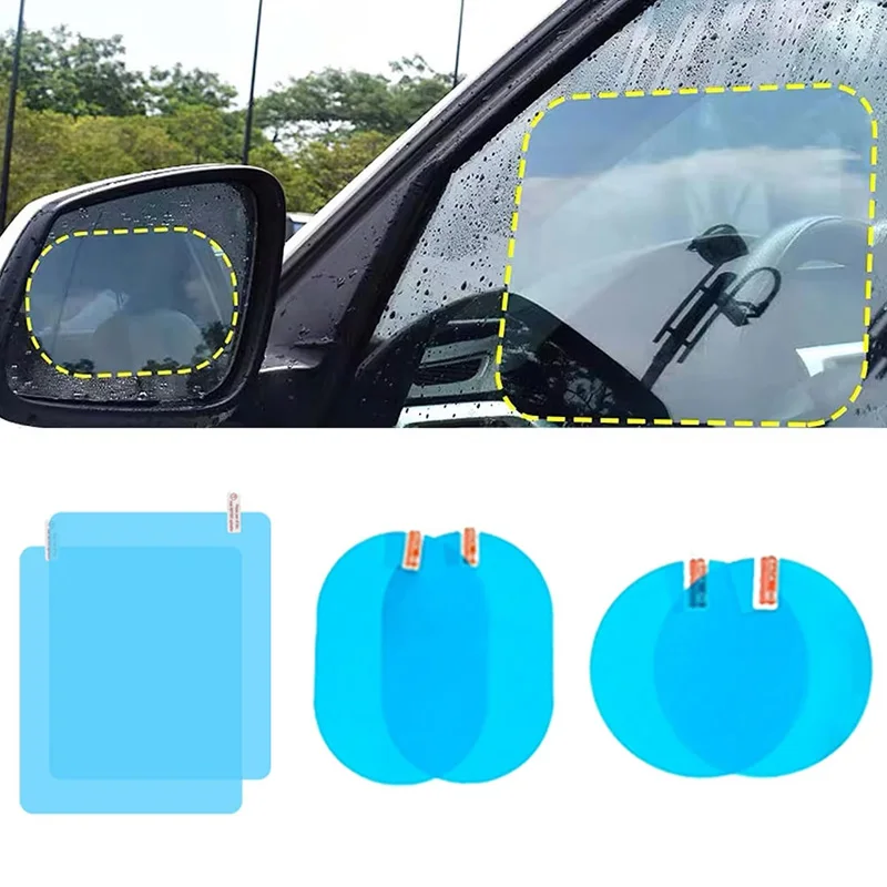 

2PCS Car Rearview Mirror Protective Film Side Windows Sticker Anti Fog Glare Rainproof Waterproof Mirror Film Clear Coatin