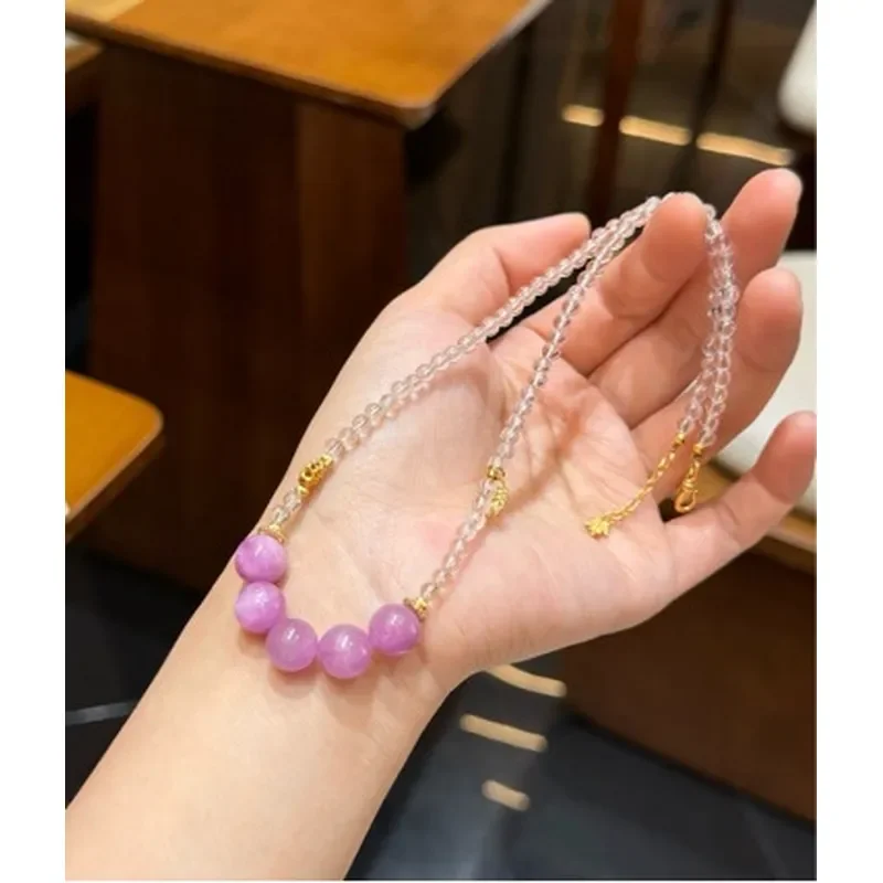 Wholesale Natural Purple Lithium Hui Necklace New Chinese Fashion Original Exquisite Small Ladies New Popular Clavicle Chain