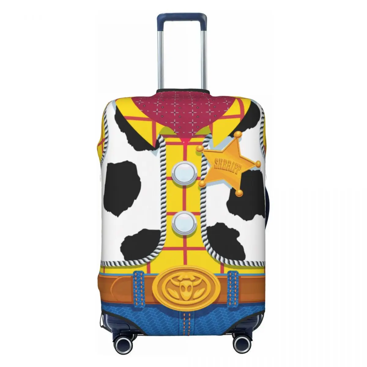 Custom Cute Toy Story Woody\'s Sheriff Outfit Luggage Cover Protector Elastic Travel Suitcase Covers