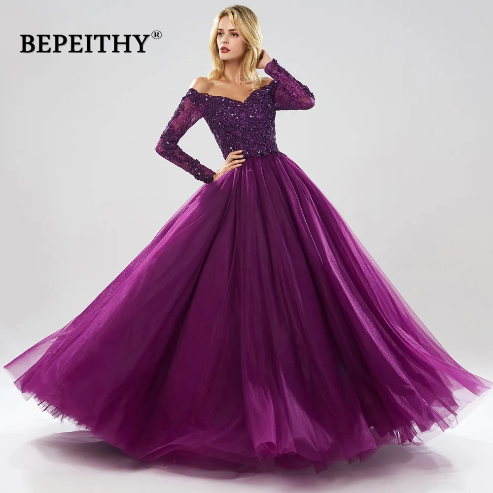 BEPEITHYCustomized Long Sleeves Ball Gown Evening Party Dress Strapless Prom Quinceanera Vestidos For Women Formal Occasion 2023