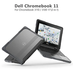 Laptop Case for Dell ChromeBook 11.6 inch Model 3100 3110 2-in-1 Full Body Protection Laptop Cover With Heat Sink Holes PC+ TPU