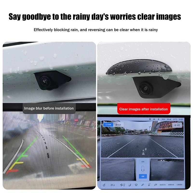 1Pc ABS Car Rear Camera Rain Cover Automobile Rear Camera Rain Shield Waterproof Protector Daily Driving Car Accessories