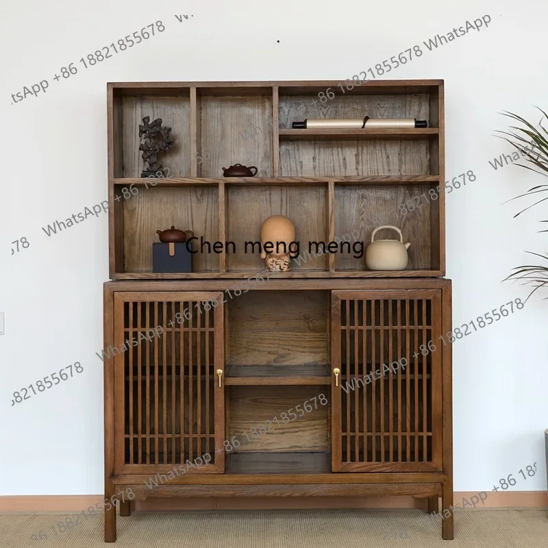 

New Chinese Style Sideboard Wine Cabinet Integrated Living Room Storage Organizer Tea Water Multi-functional Low Cabinet