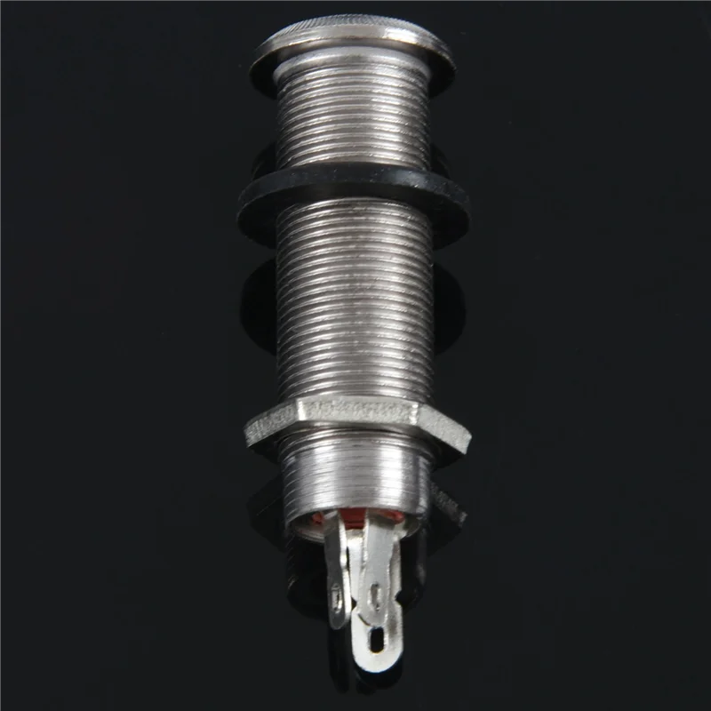ABLB-10X Electric Guitar Jack Chrome Threaded Cylinder Output Input Jack Plug Sockets 1/4 Inch For Electric Guitar