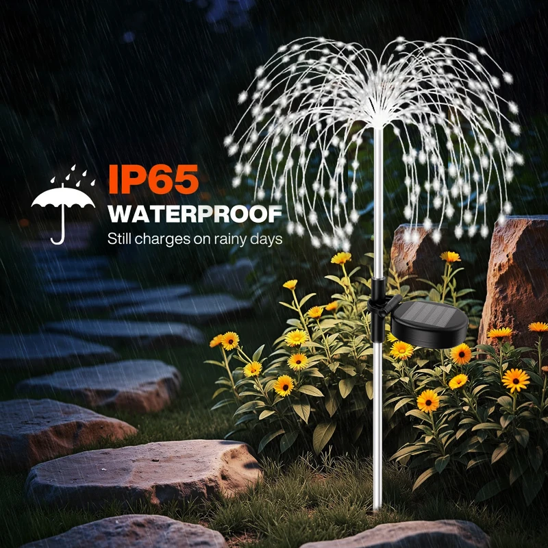 Garden Decor Solar Pathway Lights 200LED Outdoor Waterproof Firework Fairy Lights for Patio Lawn Yard Walkway image 2