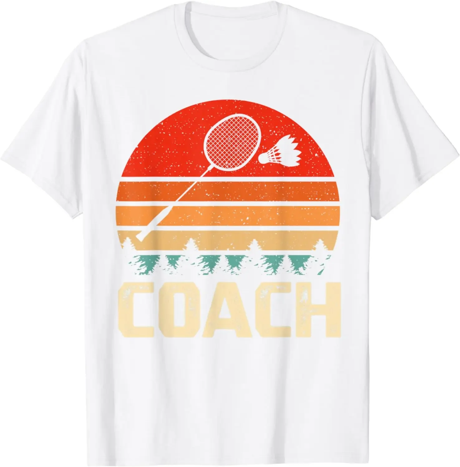 Retro Badminton Racket Shuttlecock Badminton Coach Gift T-Shirt Unisex Style Shirts for Women Men Clothing Streetwear Y2k