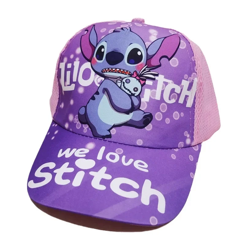 Disney Stitch Kids Baseball Caps Cute Hat Adjustable Snapback Cap Spring Summer Boys Girls Outdoor Travel Sunscreen Hats Gifts