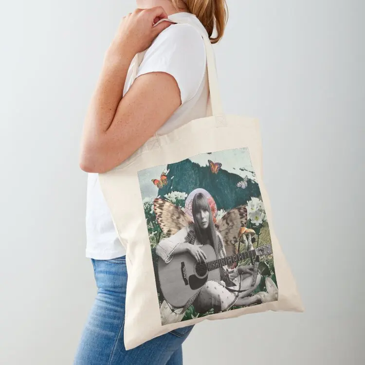Bolsa de compras Joni Mitchell, sacola de supermercado, sacola dobrável, carrinho de compras