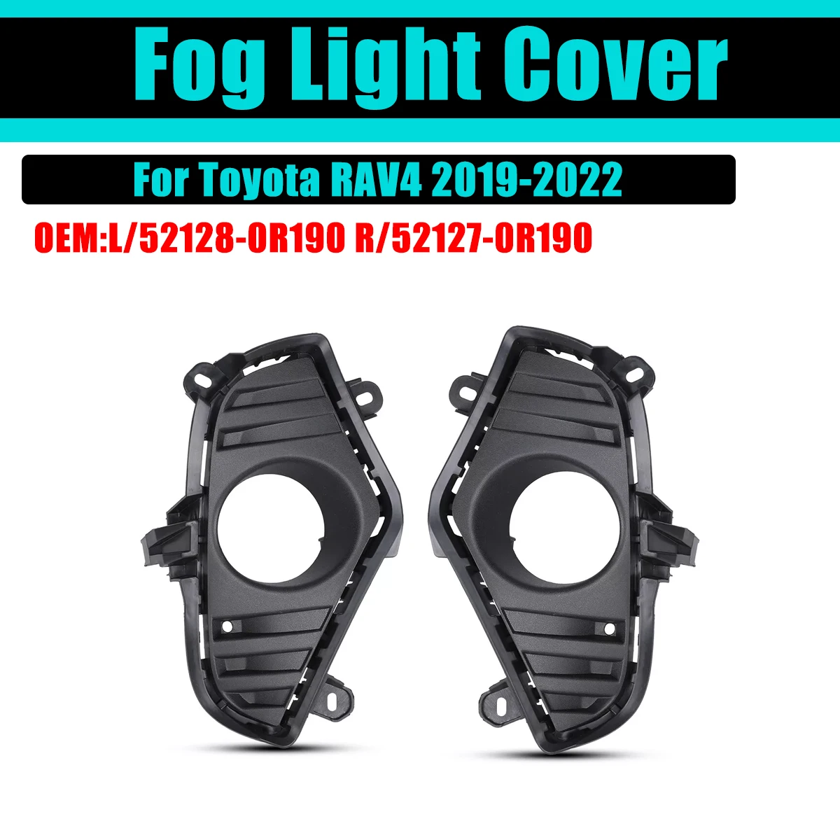 

Fog Light Bezel Cover For Toyota RAV4 2019-2023 XA50 2020 2021 2022 Cap Trim Lower Fog Lamp Car Front Bumper Grille Accessories