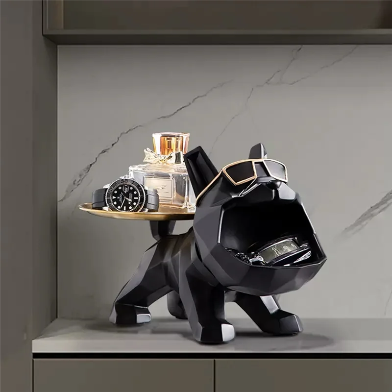 

A34R Dog Statue, Sculpture Bulldog Animal Statue, Living Room Study Bedroom Decoration Interior Decoration Accessories