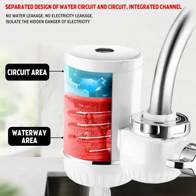 50Degree Instant Tankless Electric Hot Water Heater Faucet Kitchen Instant Heating Tap Water Heater Dual Use Cold Heating Faucet