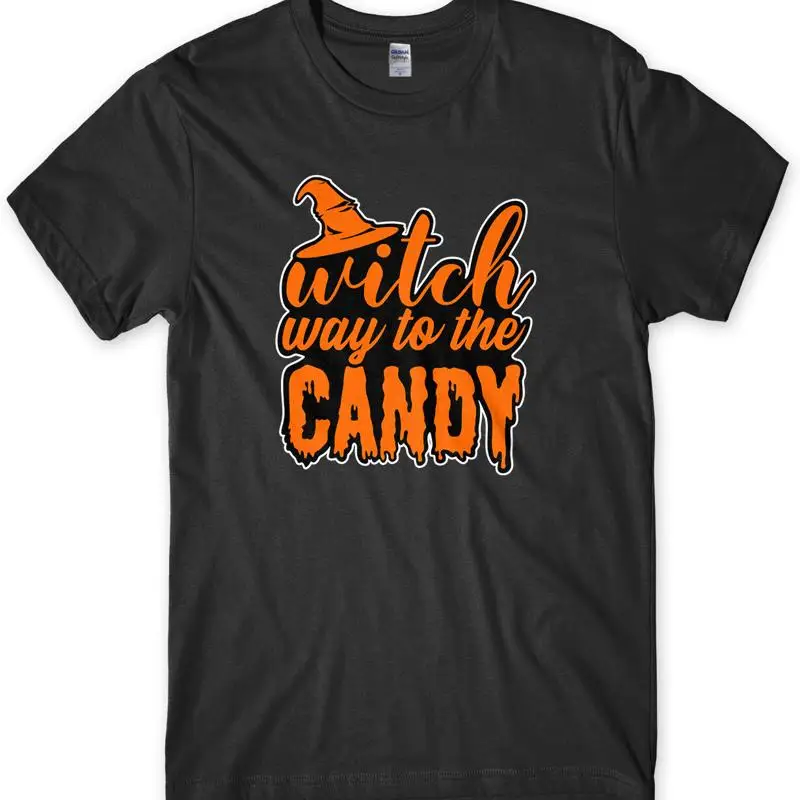 

Witch Way To The Candy Halloween Mens Funny Unisex T-Shirt