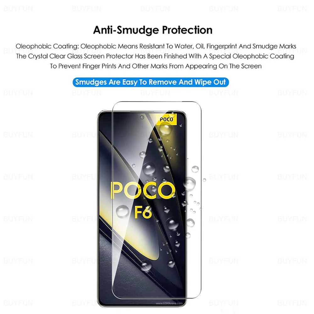 2in1 Screen Protector For Xiaomi Poco F6 5G Camera Tempered Glass Pocophone X6 M6 Pro C65 X6Pro F6Pro M6Pro 4G Protective Glass