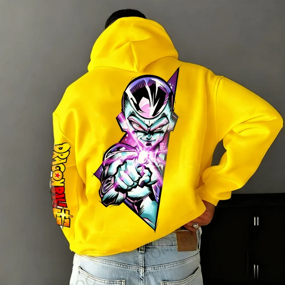 Dragon Ball Frisa Suéter de tamanho grande casal americano com capuz outono inverno masculino e feminino jaqueta solta versátil para pais e filhos