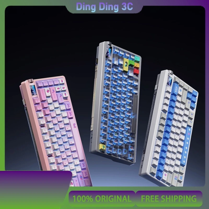 

New Aula Nova75 3mode customized mechanical keyboard wireless bluetooth 2.4G video game office belt screen