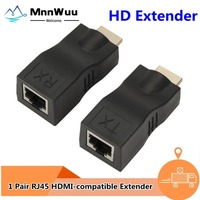 MnnWuu 1 Paar RJ45 Hdmi-Compatibel Extender Uitbreiding Tot 30M Over CAT5e Cat6 Netwerk Ethernet Lan Voor Hdtv Hdpc Dvd PS3 Stb