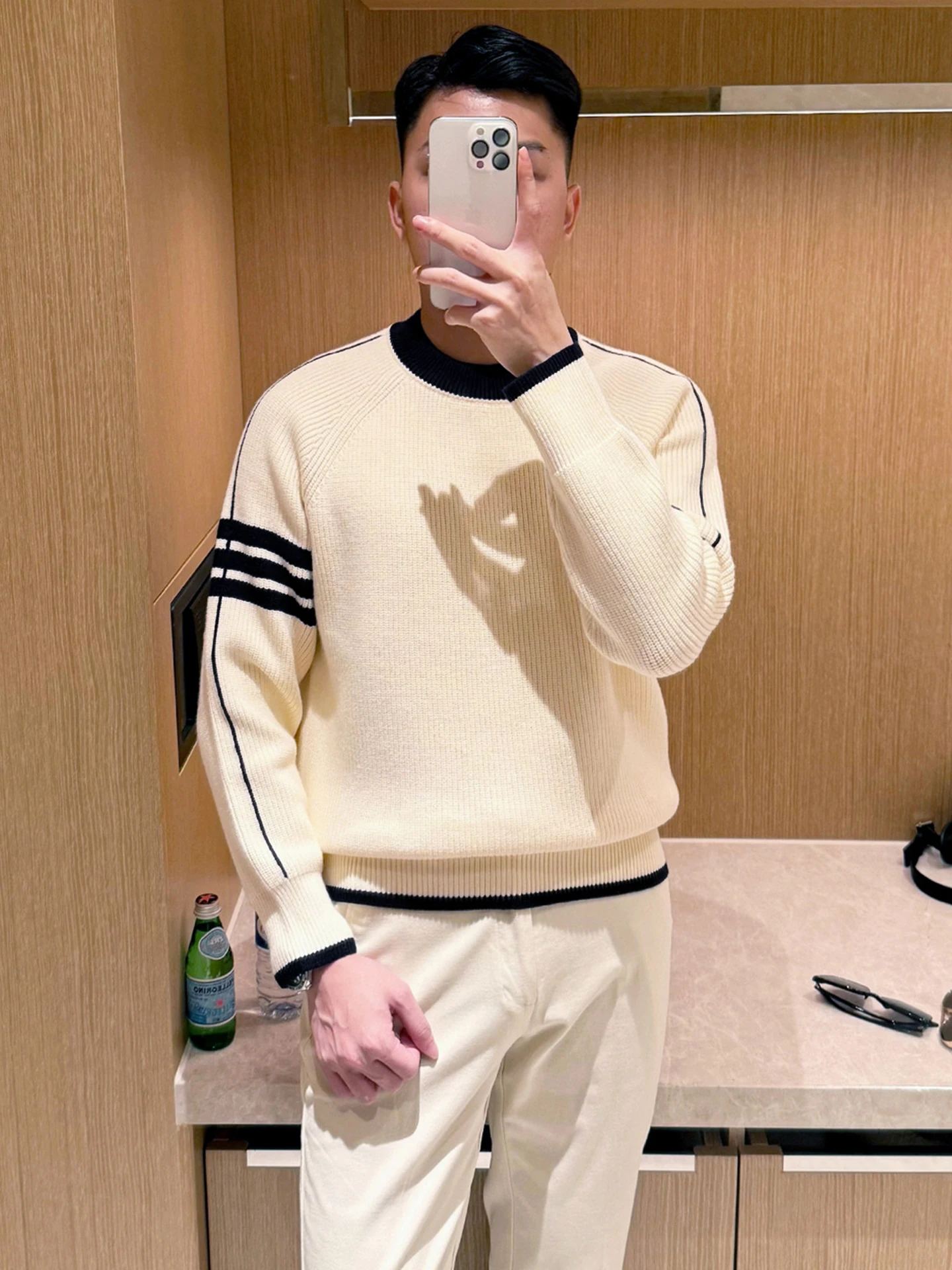 

Thiened Winter Men's Knitted Sweater Warm Faionable Casual round Ne Luxury Clothing Vintage Top Youth Polyester Blend