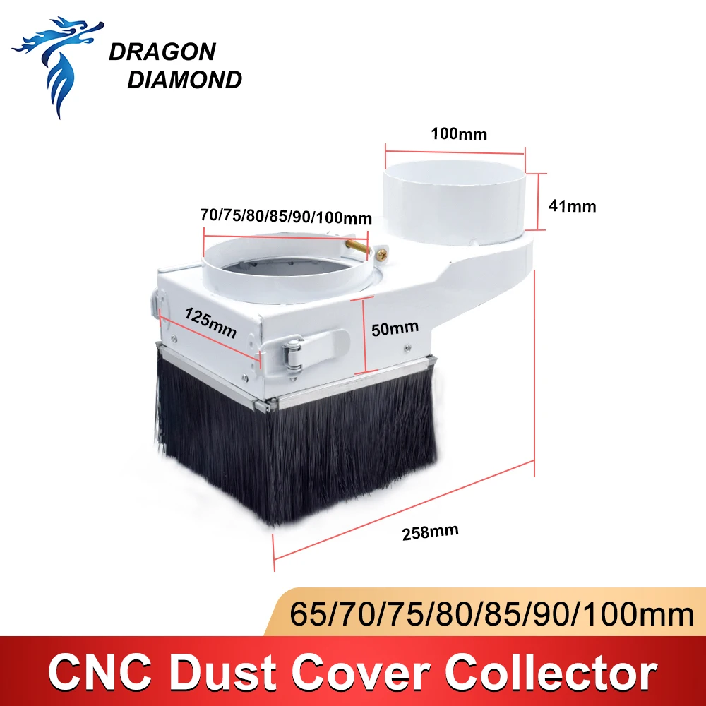 CNC Spindle Dust Shoe Collector Dia. 70/75/80/85/90/100mm Dust Boot Cleaner for Spindle Motor Router Machine Cover