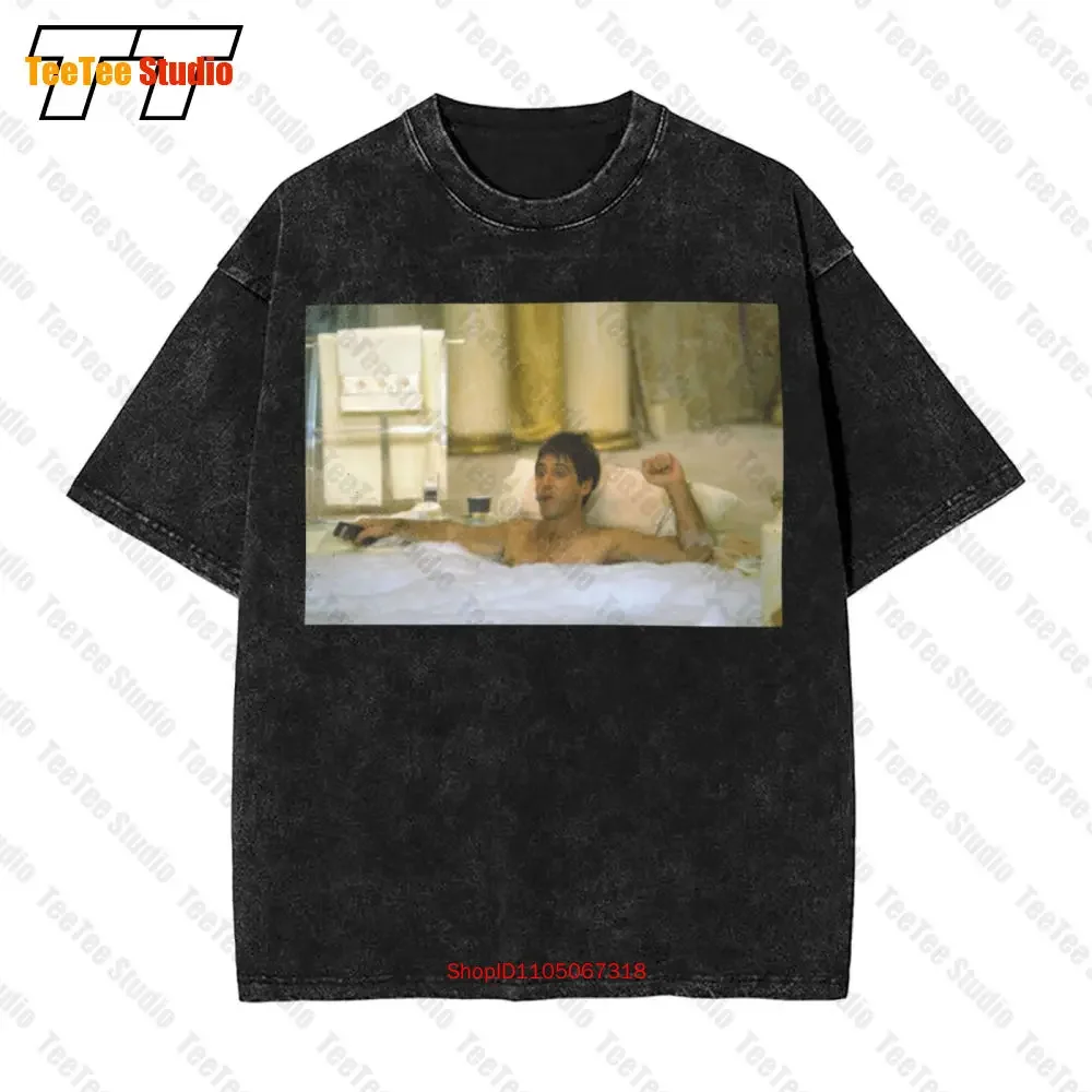 Scarface Tony Montana Bubble Bath Clean Gangster Cuban Mafia Vintage Oversized T-Shirt IK19